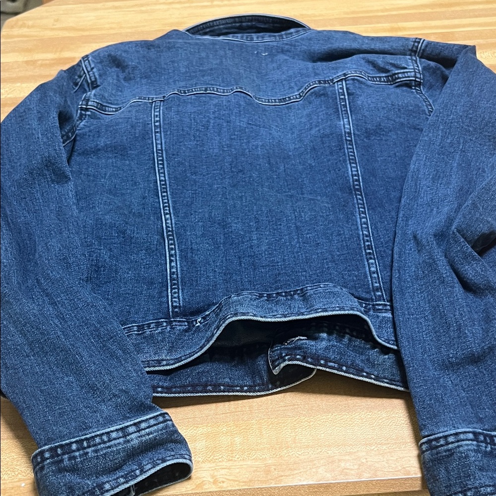 Medium Women Denim Jacket with Horse Patch ( WHT) logo - Picture 5 of 15